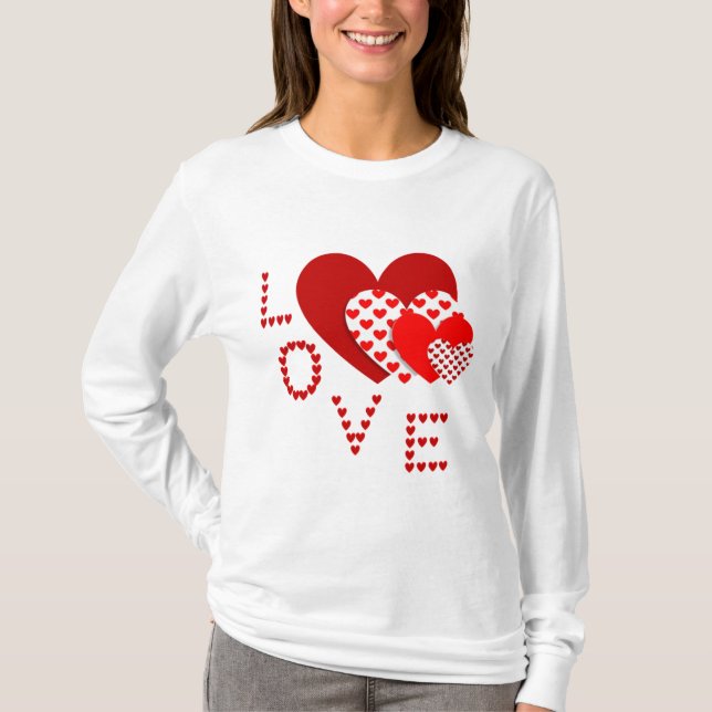 Valentine Heart Kärlek T Shirt (Framsida)