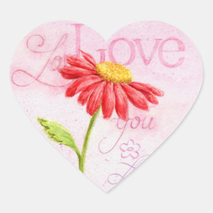 Valentine Heart Klistermärken Kärlek Röd Margareta