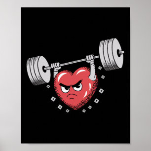 Valentine Heart Liiting Vights Funny Workout Poster