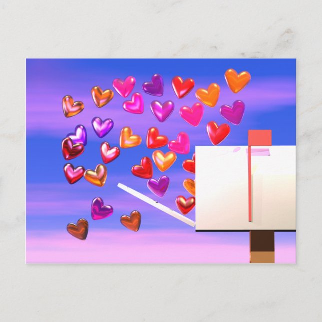 Valentine Heart Mail Helg Vykort (Framsida)