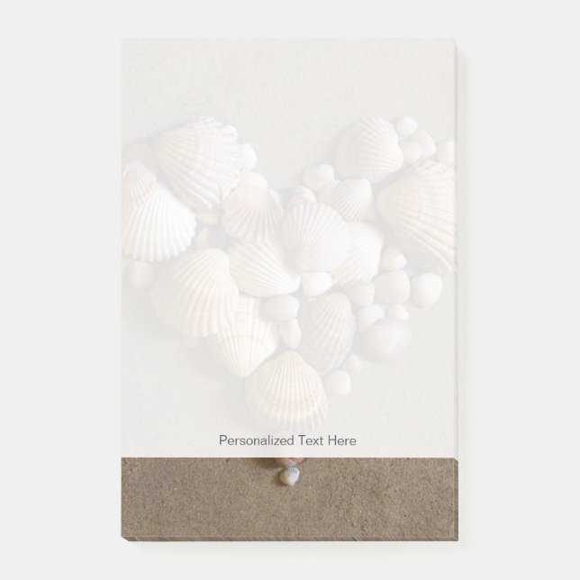 Valentine Heart med Snäckor Post-it Block (Framsida)