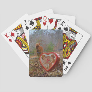 Valentine Heart Miniature Brown Horse Casinokort