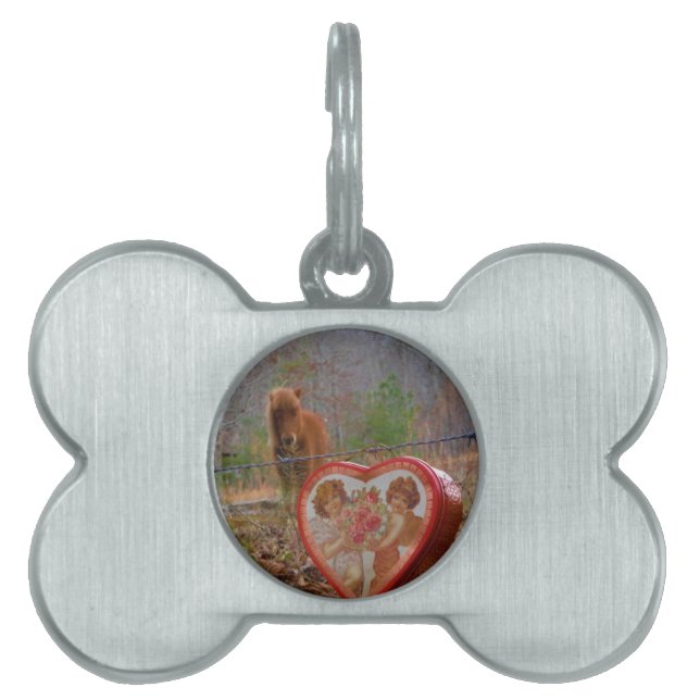 Valentine Heart Miniature Brown Horse ID-bricka Husdjur (Framsidan)