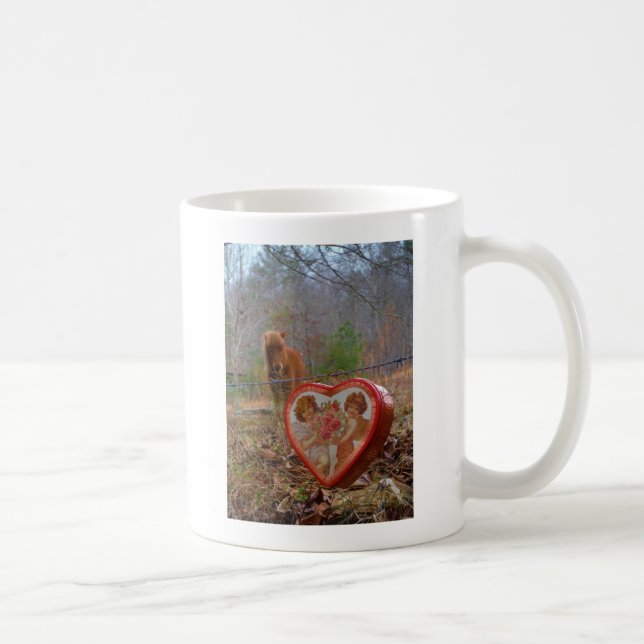 Valentine Heart Miniature Brown Horse Kaffemugg (Höger)