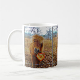 Valentine Heart Miniature Brown Horse Kaffemugg