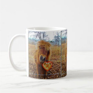 Valentine Heart Miniature Brown Horse Kaffemugg