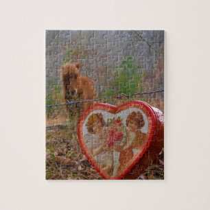 Valentine Heart Miniature Brown Horse Pussel
