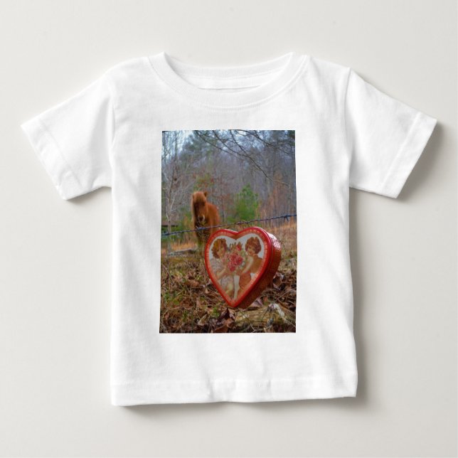 Valentine Heart Miniature Brown Horse T Shirt (Framsida)