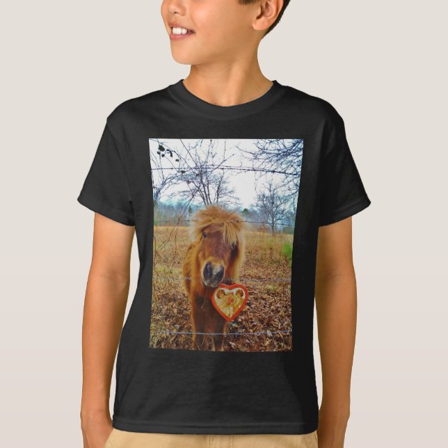Valentine Heart Miniature Brown Horse Tee (Framsida)