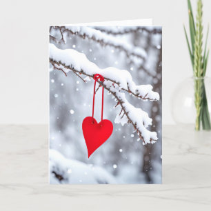 Valentine Heart på Winter Gren Helgkort