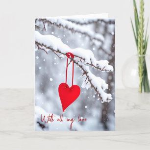 Valentine Heart på Winter Gren Helgkort