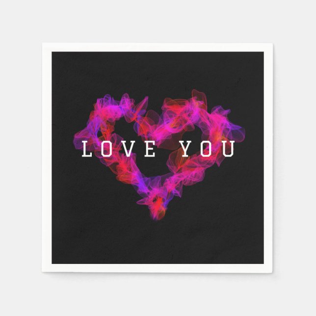 Valentine Heart Pappra Napkins Pappersservett (Framsidan)