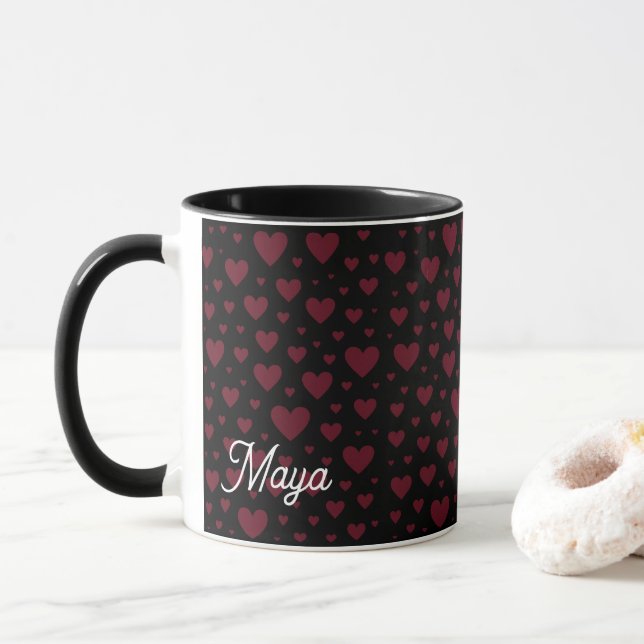Valentine Heart Pattern Mugg (Med munk)