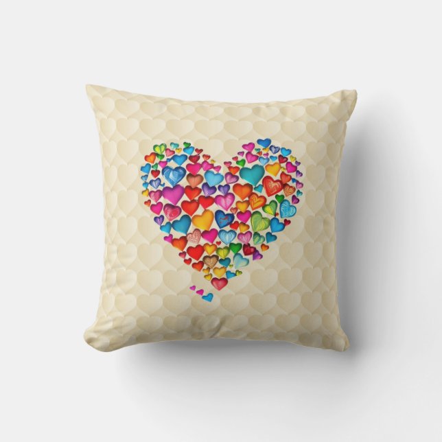 Valentine Heart Shape Watercolor Design-57393 Kudde (Framsida)