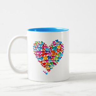 Valentine Heart Shape Watercolor Design-57393 Två-Tonad Mugg