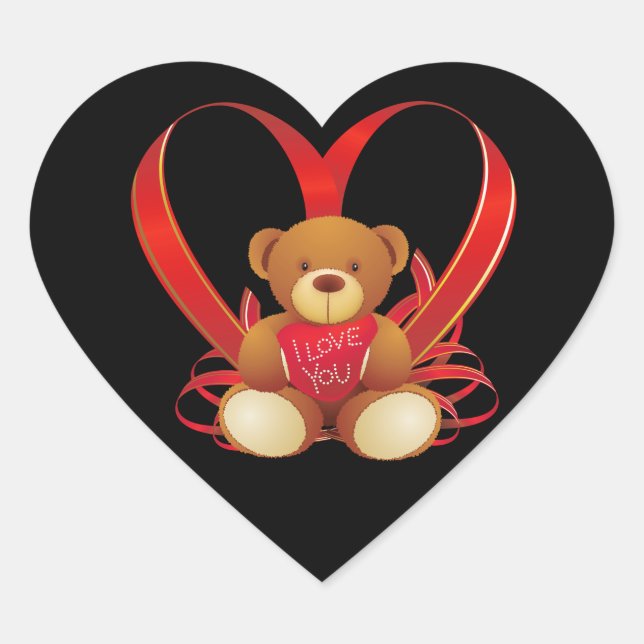 Valentine Heart Stickers Hjärtformat Klistermärke (Framsida)