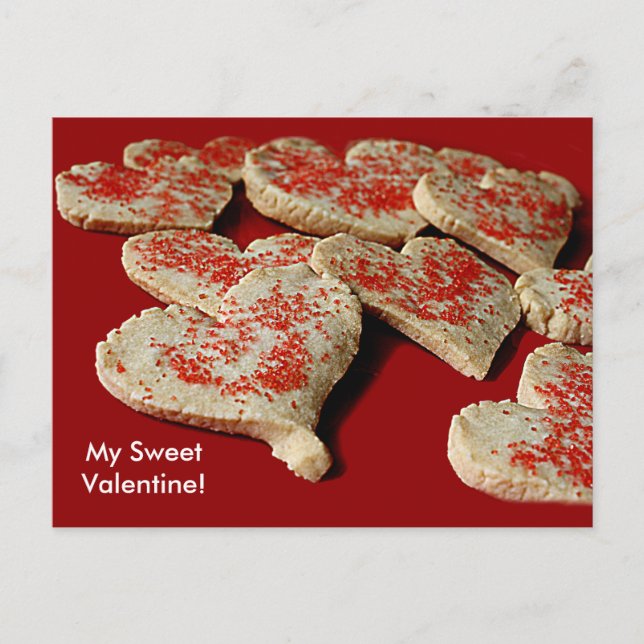 Valentine Heart Sugar Cookies Helg Vykort (Framsida)