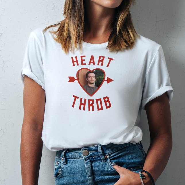 Valentine Heart Throb Boykompis Photo T Shirt (Personalize this t-shirt with a boyfriends photo. Makes a fun and romantic Valentine's gift for her.)