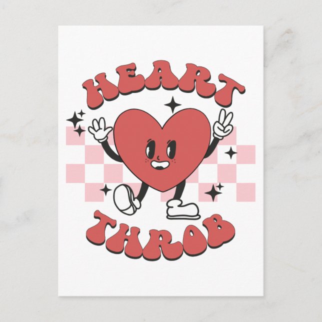 Valentine Heart Throb Vykort (Framsida)