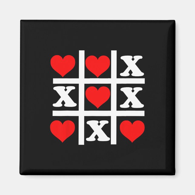 Valentine Heart Tic Tac Toe Magnet (Framsidan)