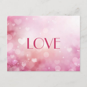 Valentine Hearts Abstrakt Rosa Background Helg Vykort