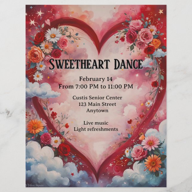 Valentine Hearts and Flowers in in Clouds Dance (Framsida)