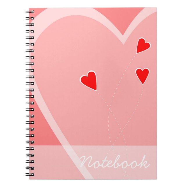 Valentine Hearts bärbara dator Anteckningsbok Med Spiral (Framsidan)