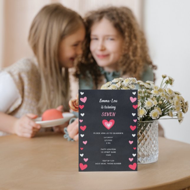 Valentine Hearts Birthday-inbjudan Inbjudningar (Skapare uppladdad)