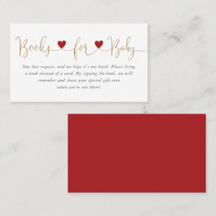 Valentine Hearts Bokar för Baby Baby Shower Infoga Visitkort