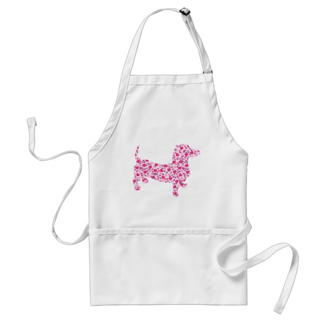 Valentine Hearts Dachshund Förkläde (Framsidan)