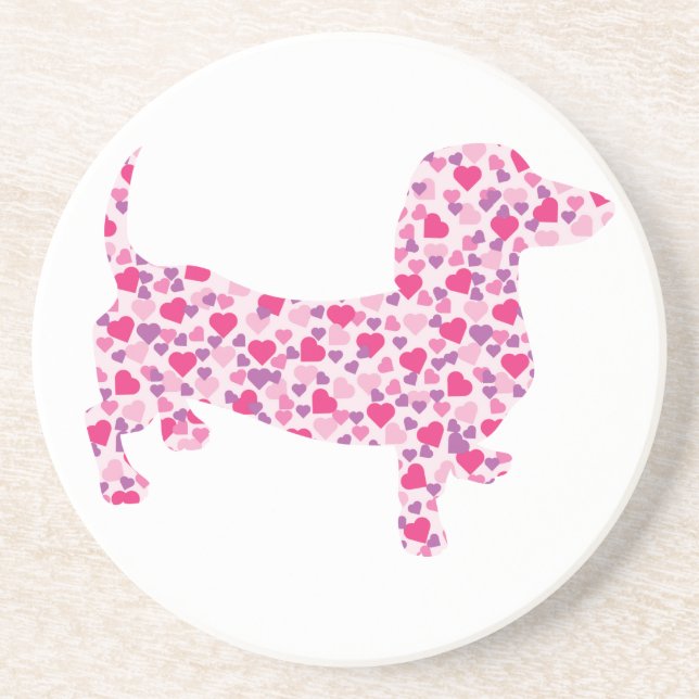 Valentine Hearts Dachshund Underlägg (Framsidan)