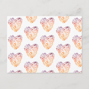 Valentine Hearts DrawingPostcard Helg Vykort