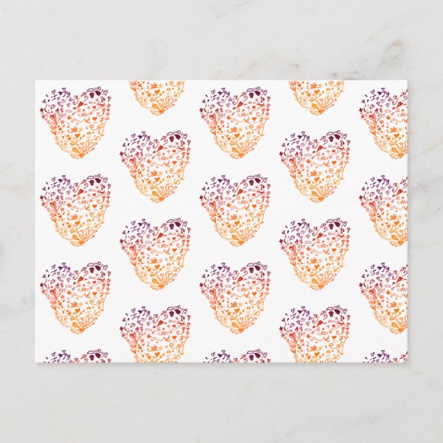 Valentine Hearts DrawingPostcard Helg Vykort (Framsida)