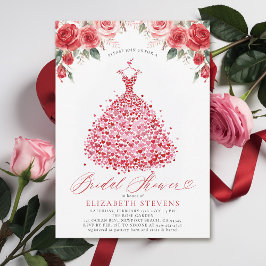 Valentine Hearts Dress Röd ros Möhippa Inbjudningar