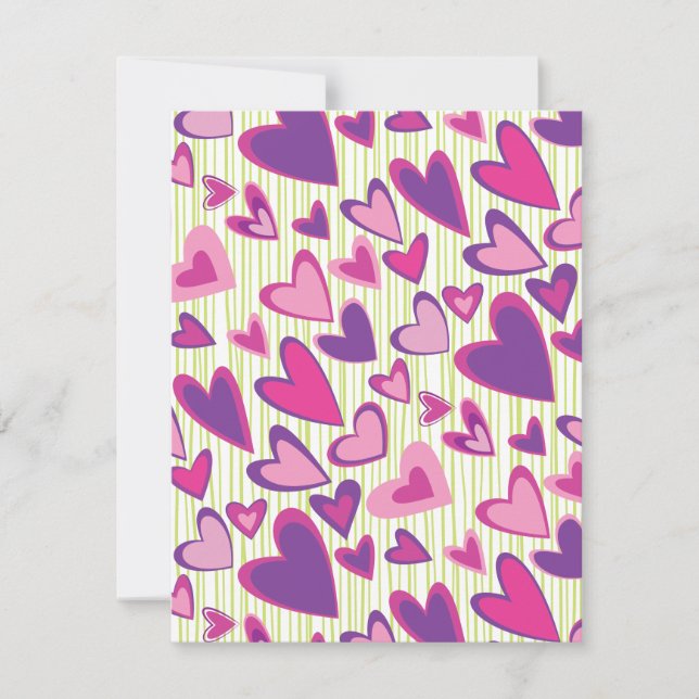 Valentine Hearts Flat Card-mall Anteckningskort (Framsida)