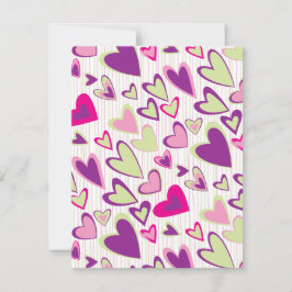 Valentine Hearts Flat Card-mall Anteckningskort