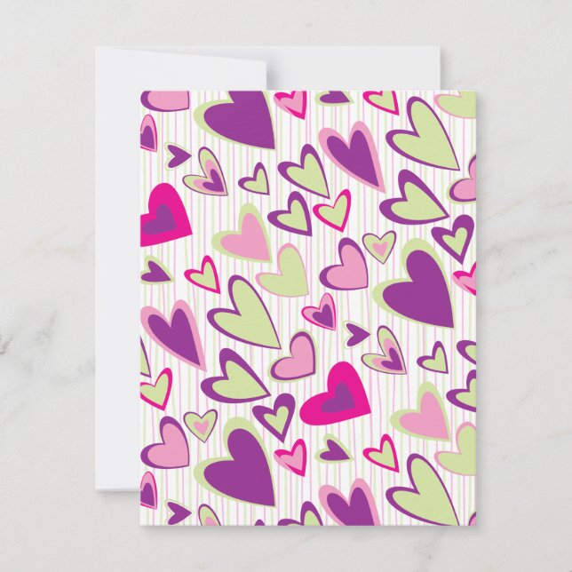 Valentine Hearts Flat Card-mall Anteckningskort (Framsida)