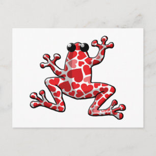 Valentine Hearts Frog Helg Vykort