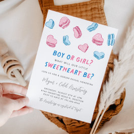 Valentine Hearts Gender Reveal Party Inbjudningar