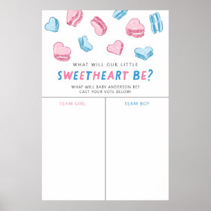 Valentine Hearts Gender Reveal Voting Sign Poster
