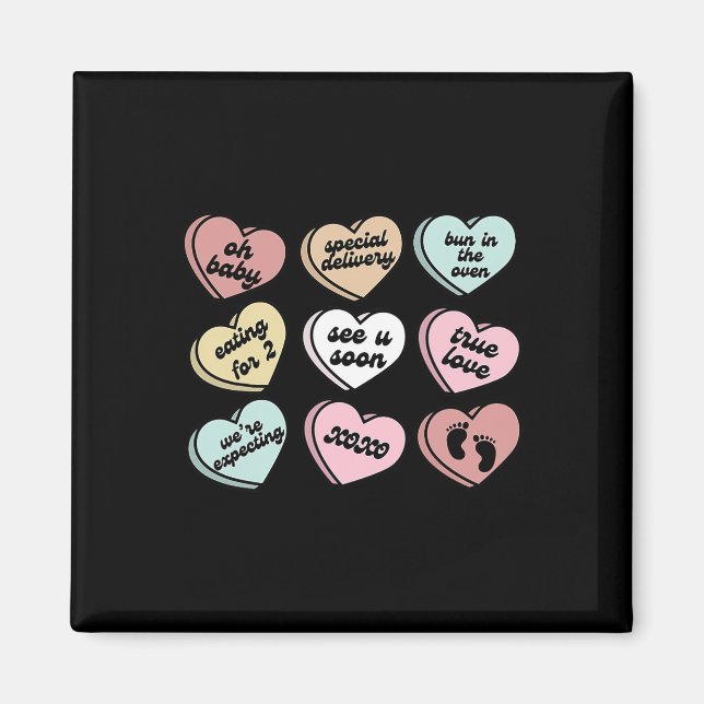 Valentine Hearts Godis Graviditetsannonsering Av R Magnet (Framsidan)