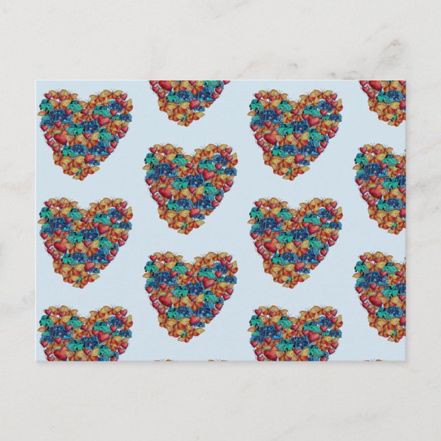 Valentine Hearts, Hearts teckning vykort (Framsida)