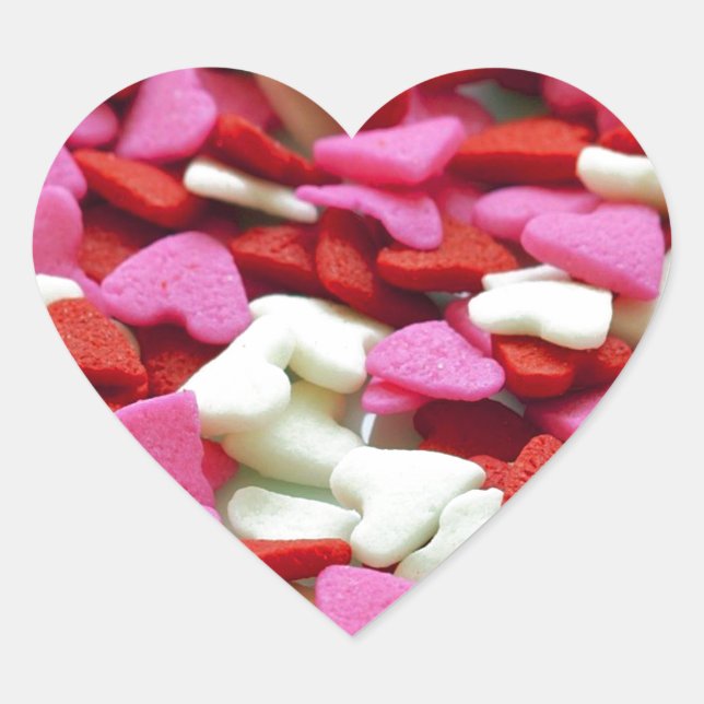 Valentine Hearts Hjärtformat Klistermärke (Framsida)