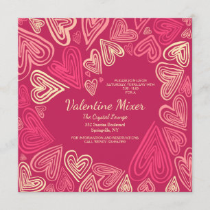 Valentine Hearts-inbjudan Inbjudningar