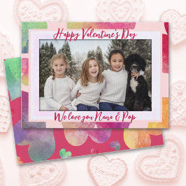 Valentine Hearts Kärlek Du Grandparent Flate Card