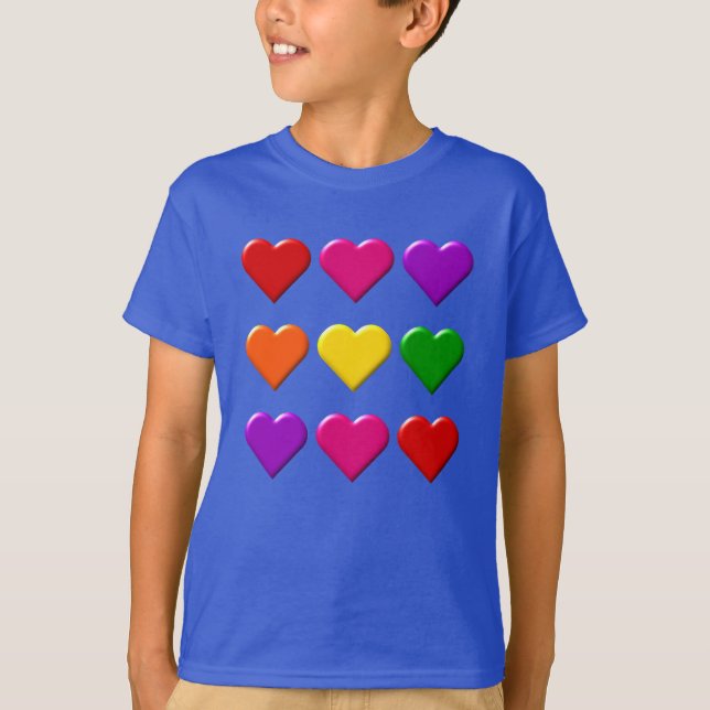 Valentine Hearts Kids T-Shirt (Framsida)