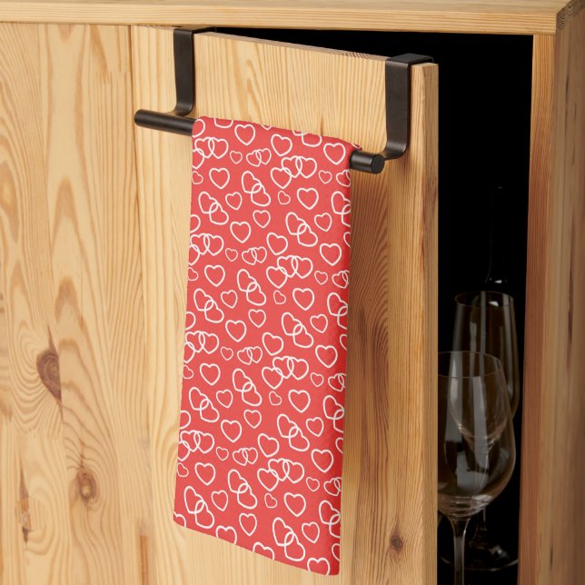 Valentine Hearts Kitchen Towel Kökshandduk (Thirds Fold)
