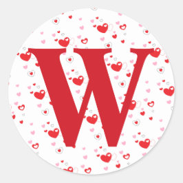 Valentine Hearts Kuvert Klistermärken med Initial