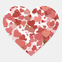 Valentine Hearts Kuvert Seals eller Stickers