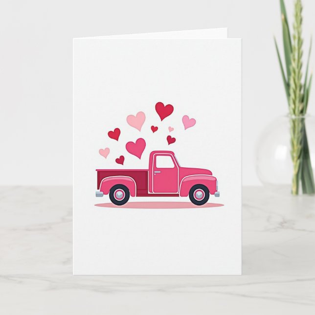 Valentine Hearts Lastbilskort Kort (Framsida)
